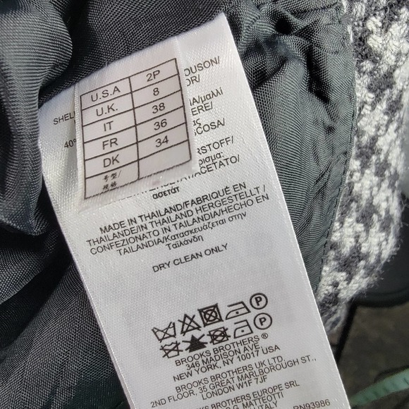 2 Brooks Brothers Pencil Straight Skirt Houndstooth Mini Short R - Picture 9 of 12